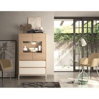 Vitrina 2 puertas Lucio color Duna/Blanco 2 cajones TU MESITA