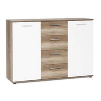 Cómoda Clásica Luisa 4 cajones 2 puertas TU MESITA color Blanco/Marrón