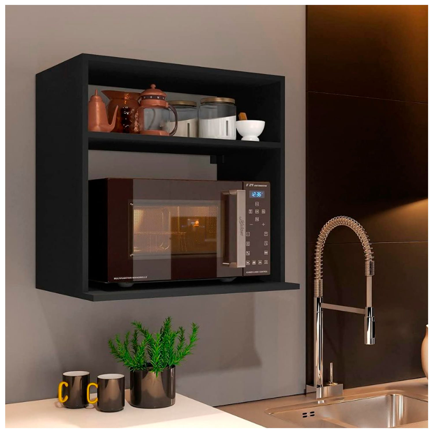 Estante para Cocina o Comedor Aéreo Ventitas Home Negro