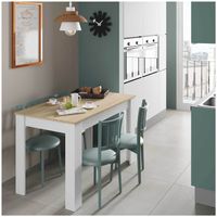 Mesa de Comedor Patty Ventitas Home Rovere y Blanco