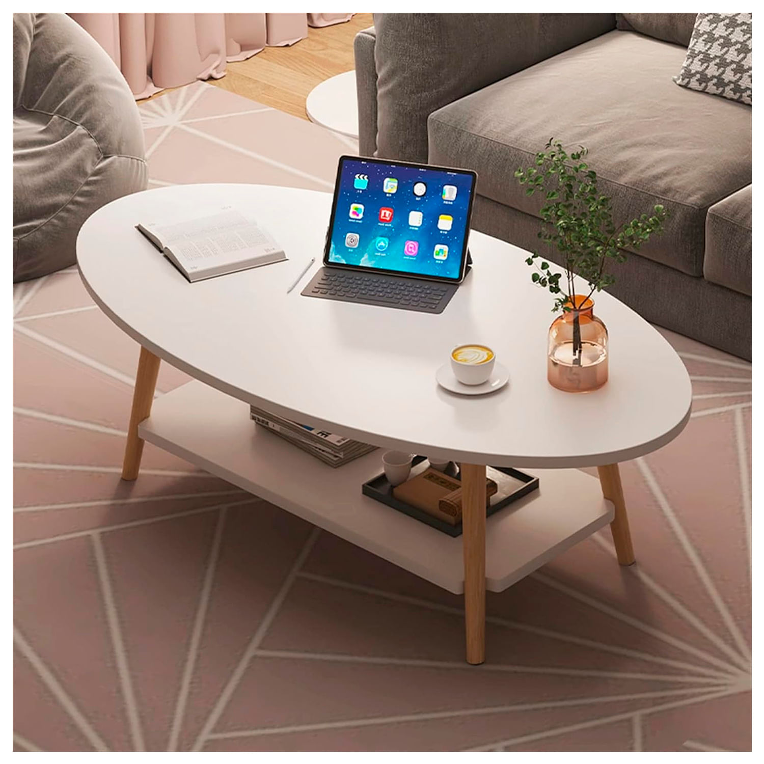 Mesa de Centro VintageLaura Ventitas Home Blanco