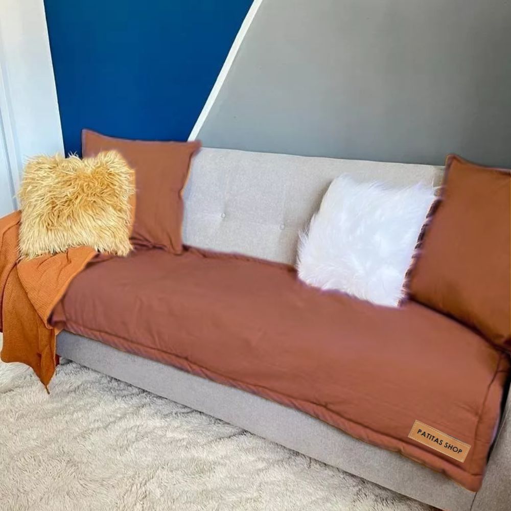 Cobertor de Sofa Premium de 3 Cuerpos Impermeable, reversible y fácil de remover pelo de mascota