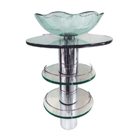 Mueble lavabo de baño pedestal en vidrio XM-880