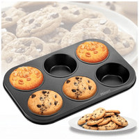 Molde Antiadherente para 06 Muffins Galletas Cupcakes J33