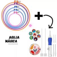 Aguja Magica Skc Más Set de Aros de Bordar Bastidor de Plástico
