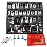 Kit de 32 Prensatelas Más Adaptador de Prensatela Y Agujas Doble Singer para Maquinas de Coser