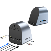 Docking Station  10 en 1 Multipuertos Tipo C con cargador inalámbrico