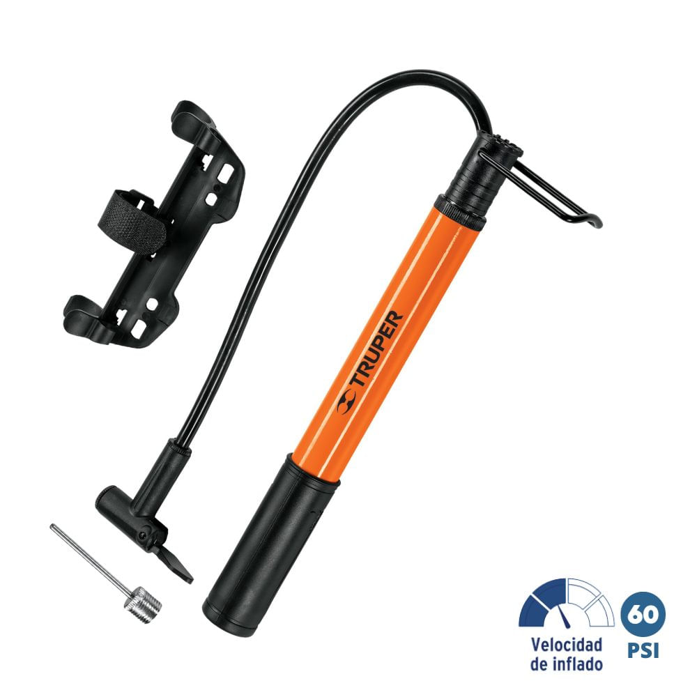 Inflador para bicicleta truper 60 psi