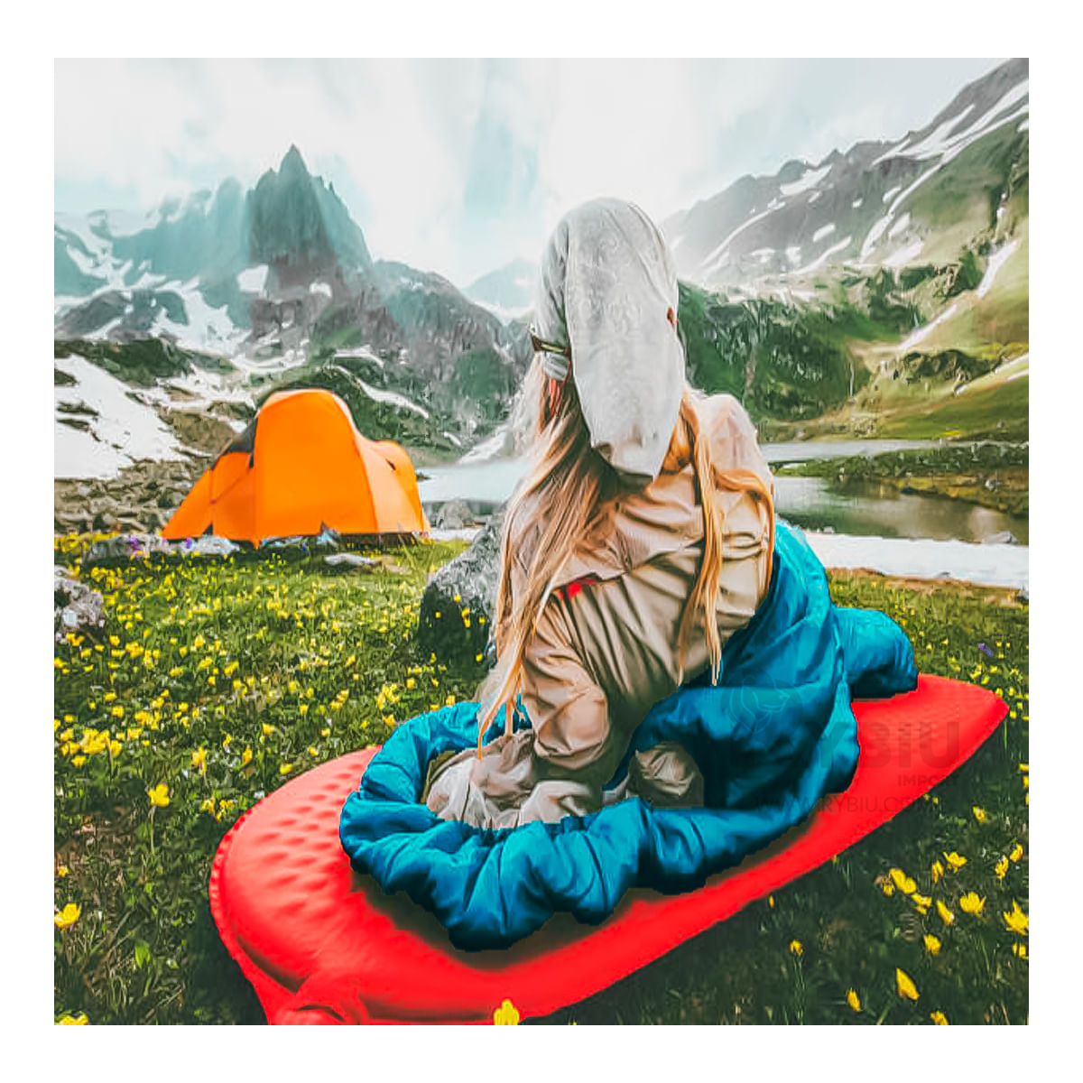 Poliester Sleeping Azul para Aire Libre