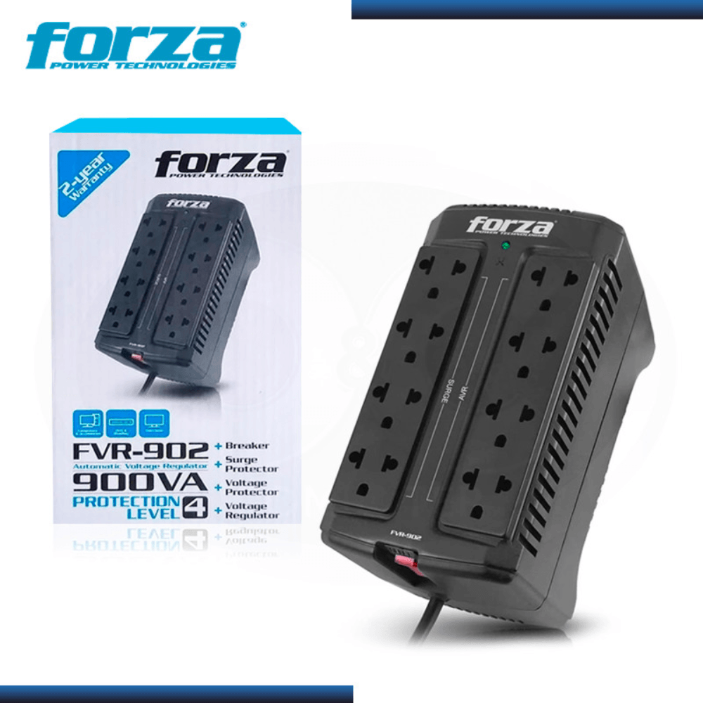 Estabilizador Forza FVR-902 900VA/450W 220VA 8 tomas
