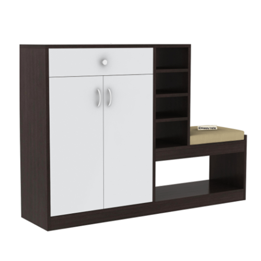 Zapatera con asiento Teves Wengue MUEBLES BONNO