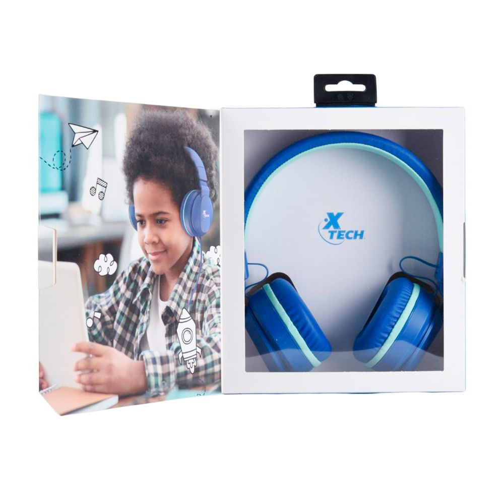 Headphone wired micrófono Azul Xtech - Promart