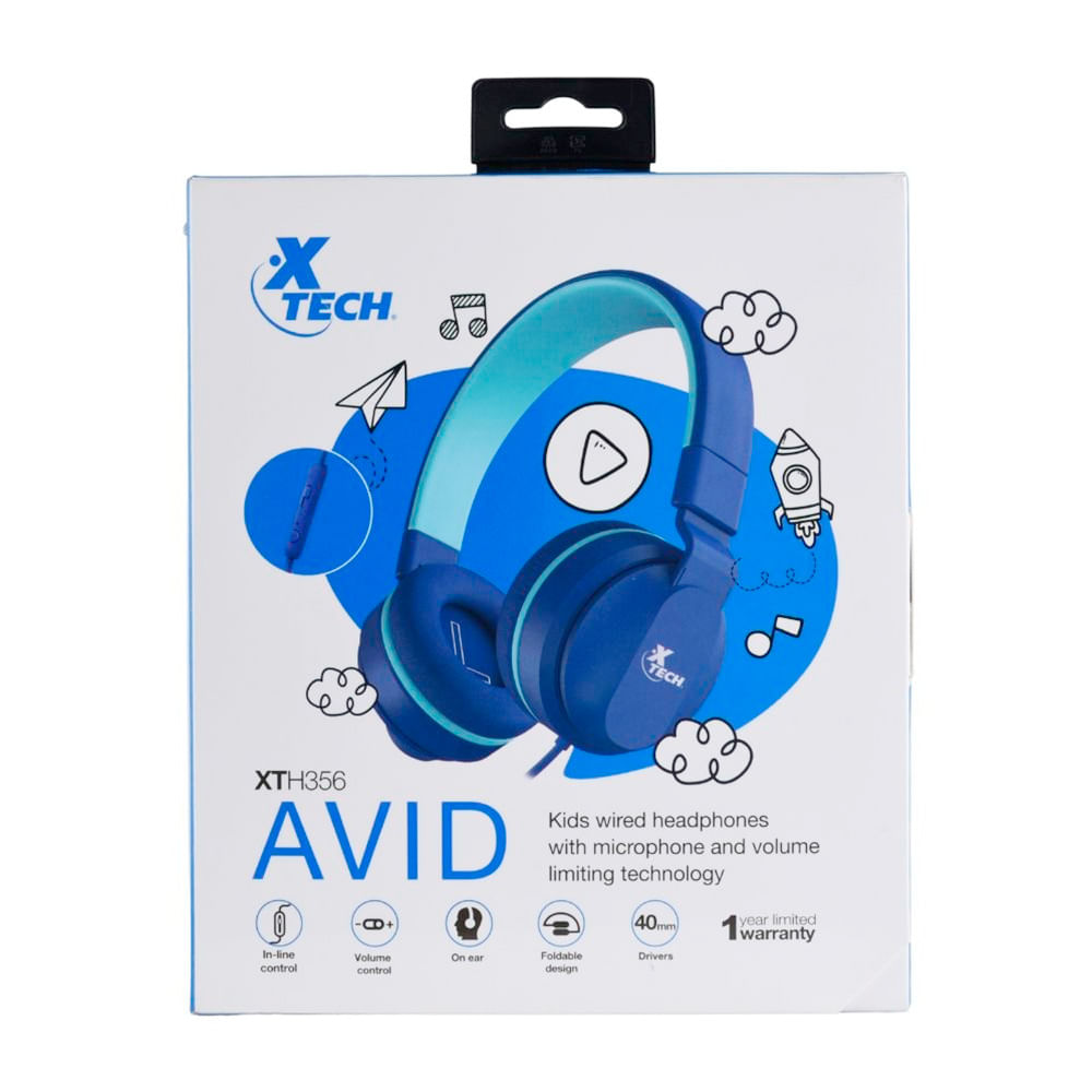 Headphone wired micrófono Azul Xtech - Promart