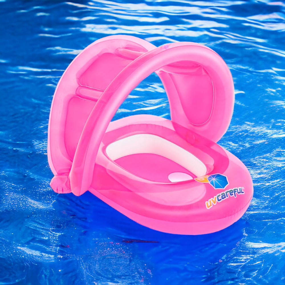 Flotador para Bebés,Flotador Inflable Retro para Piscina Infantil | Asiento Seguro Anillo Flotante Protección Solar para Playa Jardín Infantil