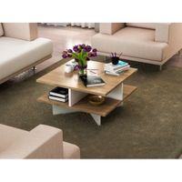 Mesa de Centro Moderna Andaluz color Blanco/Marrón TU MESITA