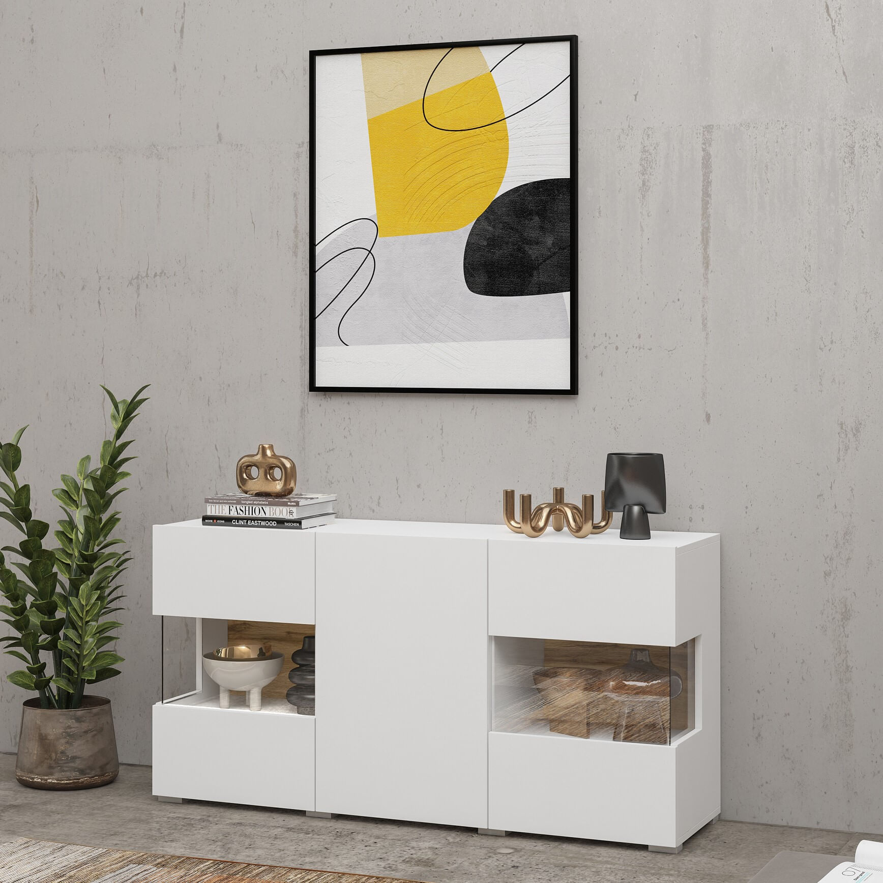 Aparador Moderno Karito color Blanco TU MESITA 3 puertas