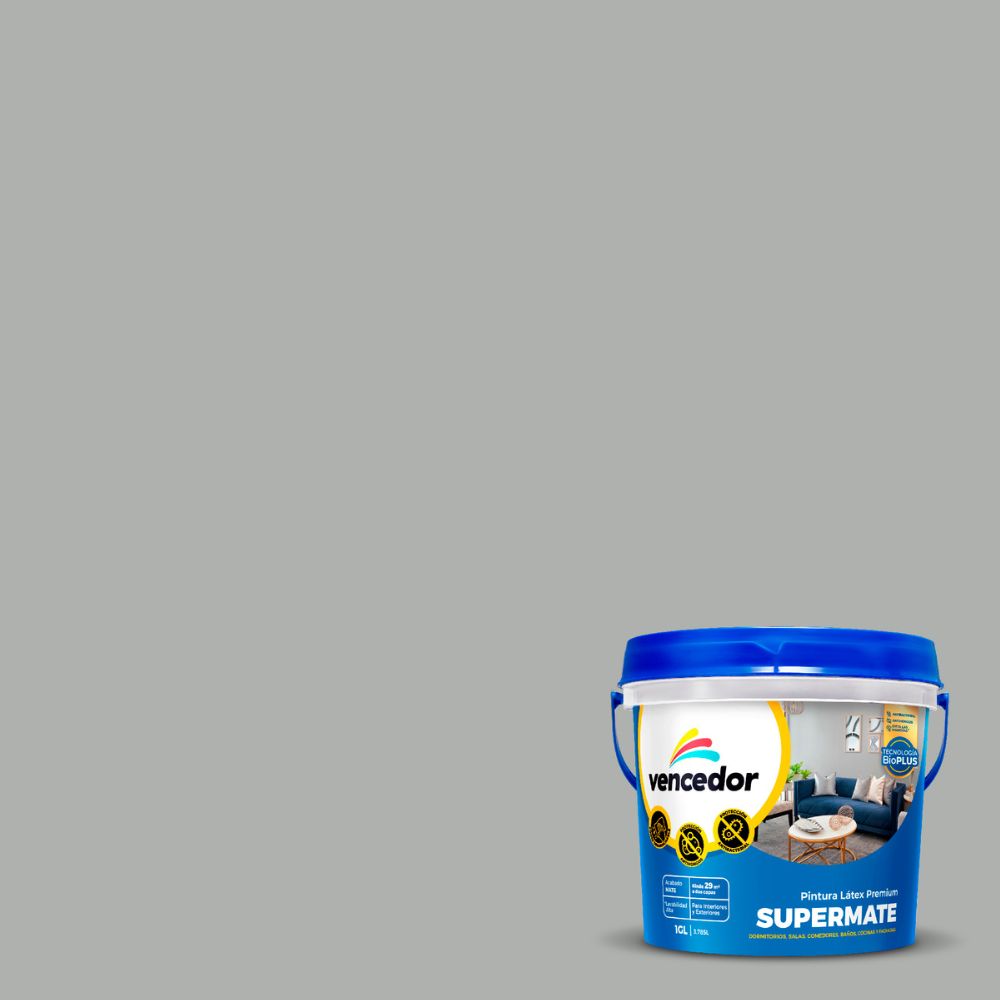 Supermate antibacterial nuevo Gris Oriente 1 galón Vencedor