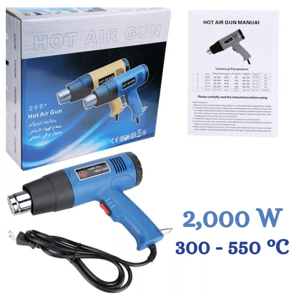 Pistola Calor Aire Caliente 550c Y 2000 Watts Industrial GENERICO