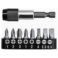 Juego de Adaptador y Puntas 9 Piezas para Taladro Ingco AKSD0071