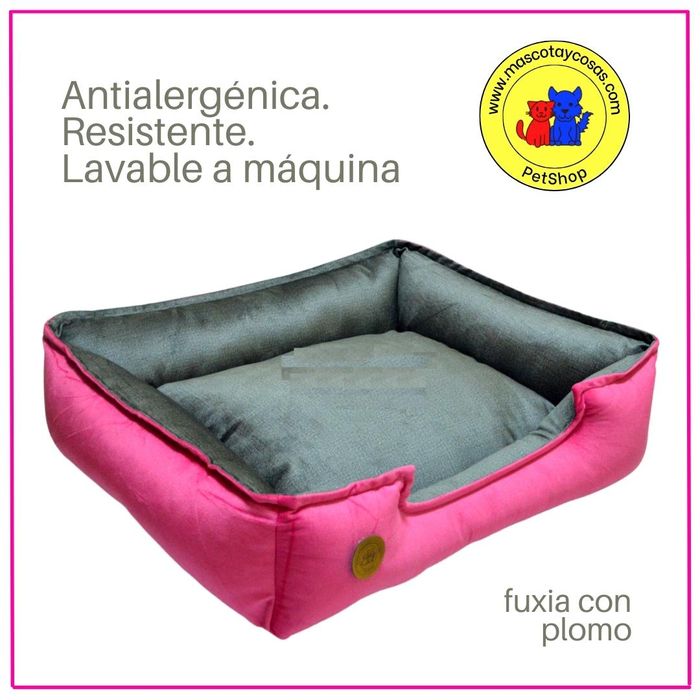 Cama Para Perro L 70x60 Cm Antialergica Lavable Base Resistente y