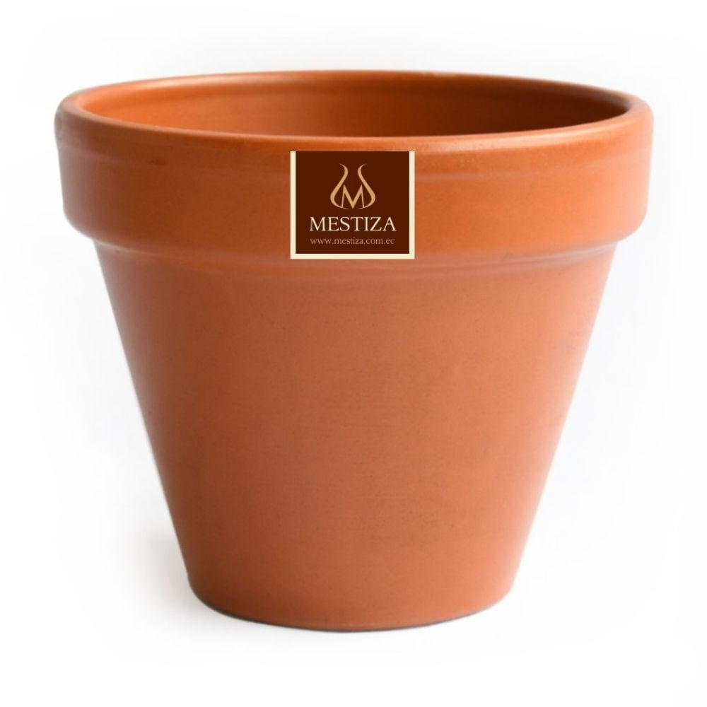 Maceta Cerámica Mestiza Terracota 30cm Cono Ladrillo