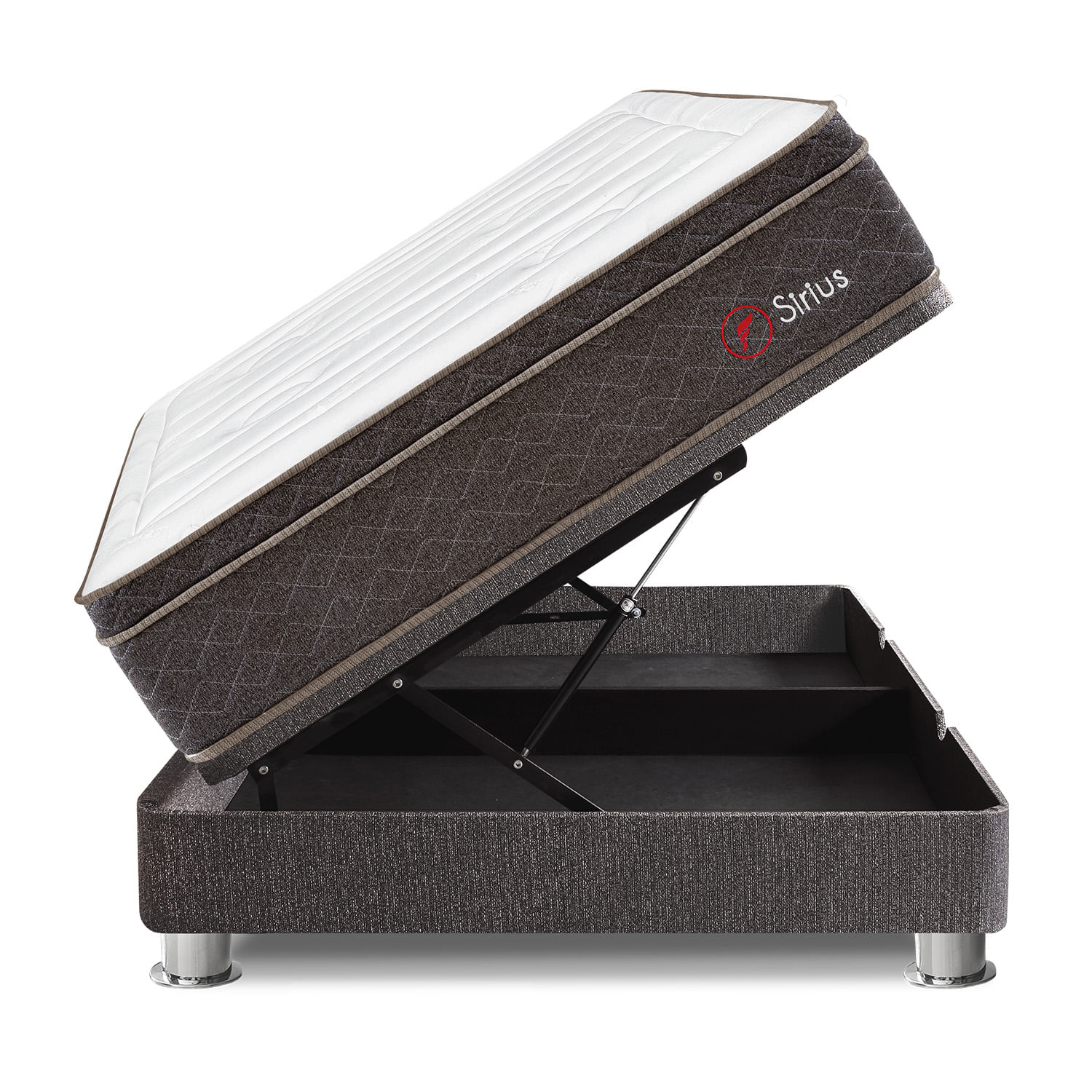 Cama Box Tarima Pistones FORLI Sirius Pocket Queen + 2 Almohadas Viscoelásicas + Protector