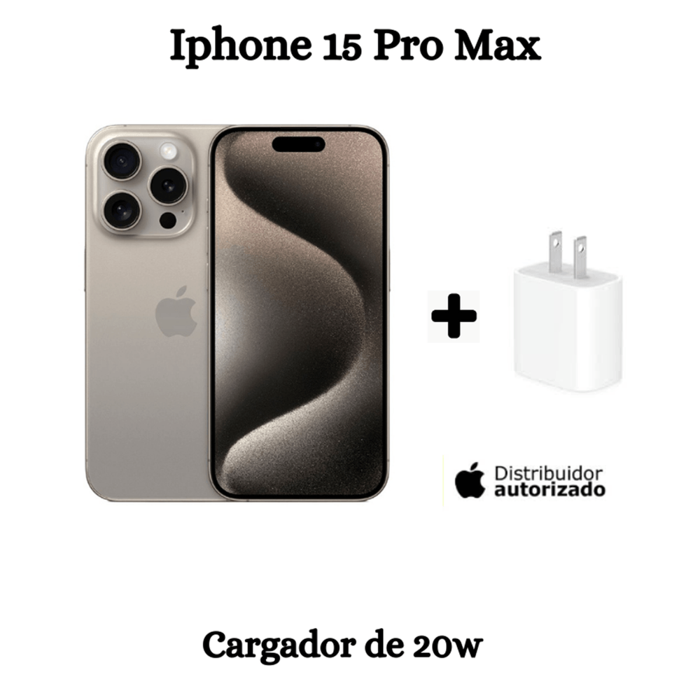 iPhone 15 Pro Max 256GB + Cargador - NATURAL TITANIUM - Promart