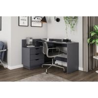 Escritorio en L Moderno Bisasam Negro R&R MUEBLES