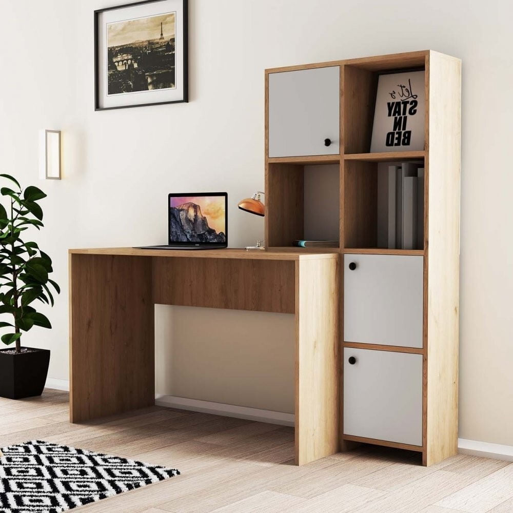 Escritorio Moderno Amit con Estantes R&R MUEBLES