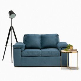 Home Square Juego de muebles de 2 piezas con sofá y silla en azul marino