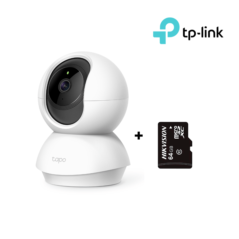 Cámara de Seguridad Wi-Fi 360 2K Tapo C210 + MicroSD 64 GB - Tplink