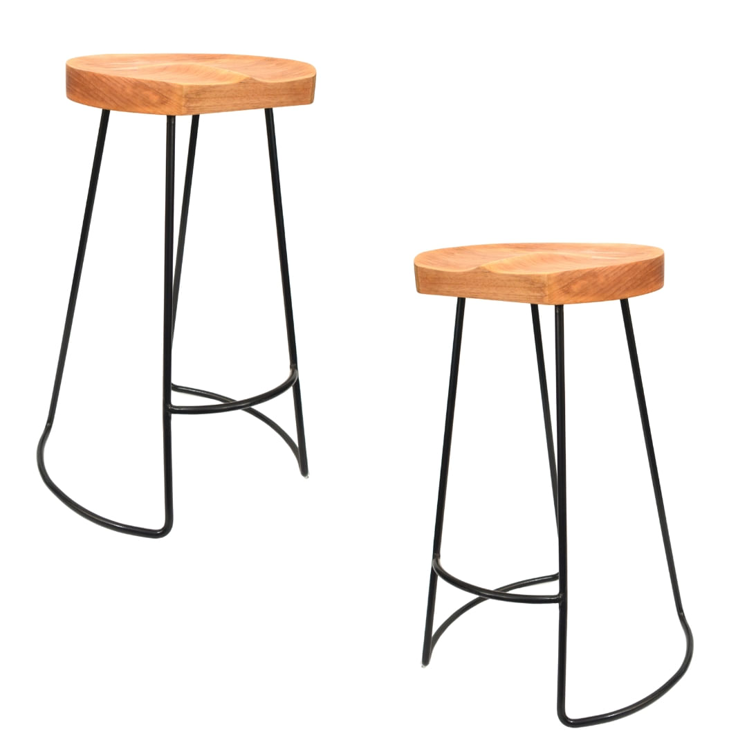 SET X 2 Und Banco Bar METHOME de Metal Soho Negro