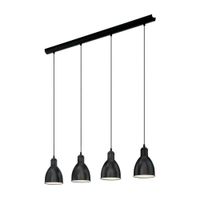 Lámpara Colgante Eglo Priddy 40w Acero Negro 4 Luces