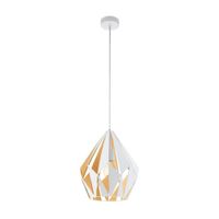 Lámpara Colgante EGLO Carlton 1 Acero Blanco/Oro Estilo Moderno
