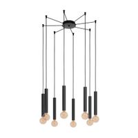 Lámpara Colgante Acero Negro EGLO Cortenova 8 Luces
