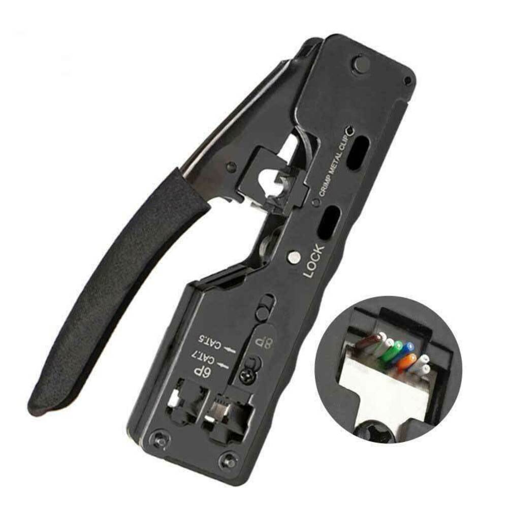 Crimpeadora Crimpeador Crimping Metal Pass Through RJ12 RJ45 CAT5 CAT5E CAT6 CAT7