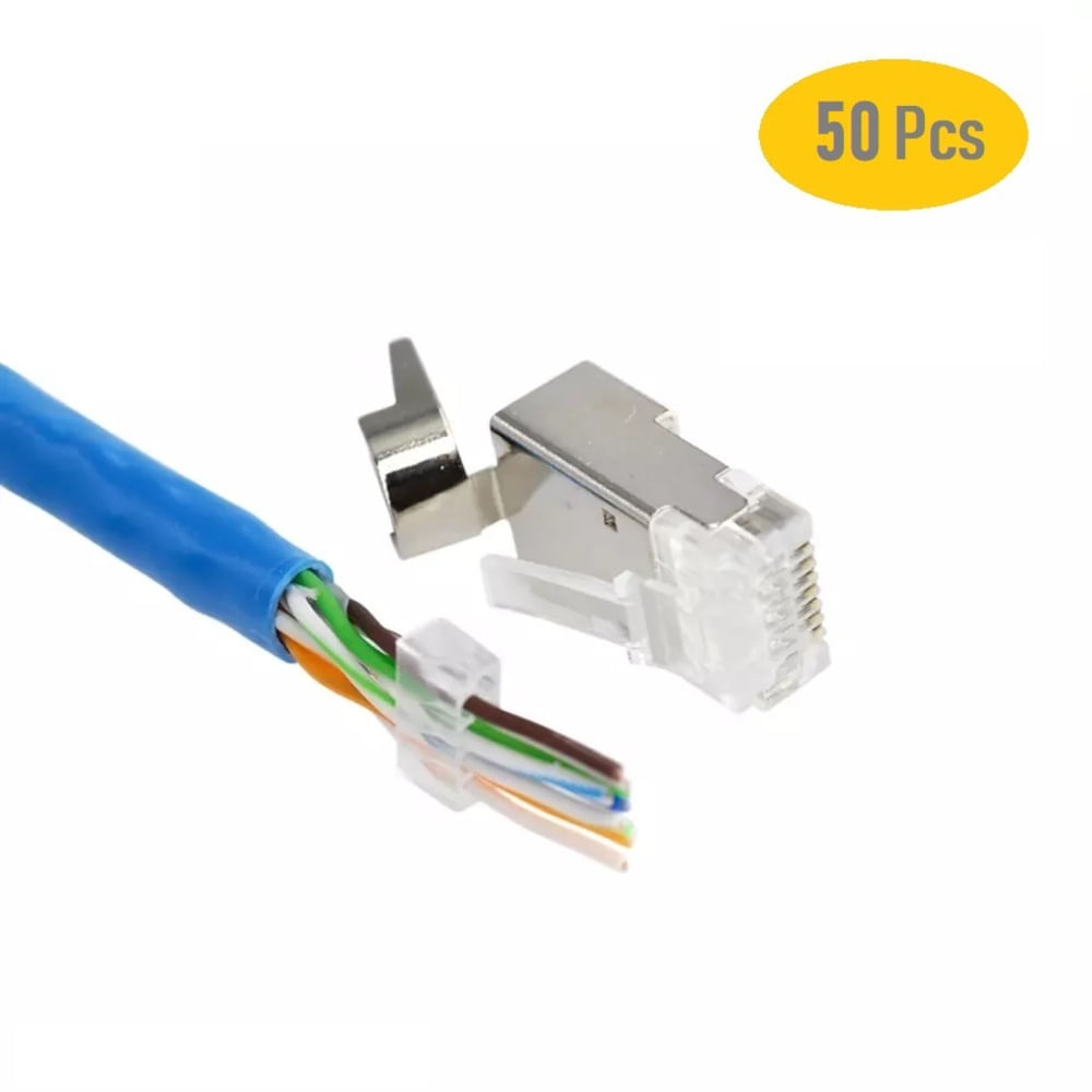 Conector RJ45 CAT7 Metálico Blindado Apantallado Modular