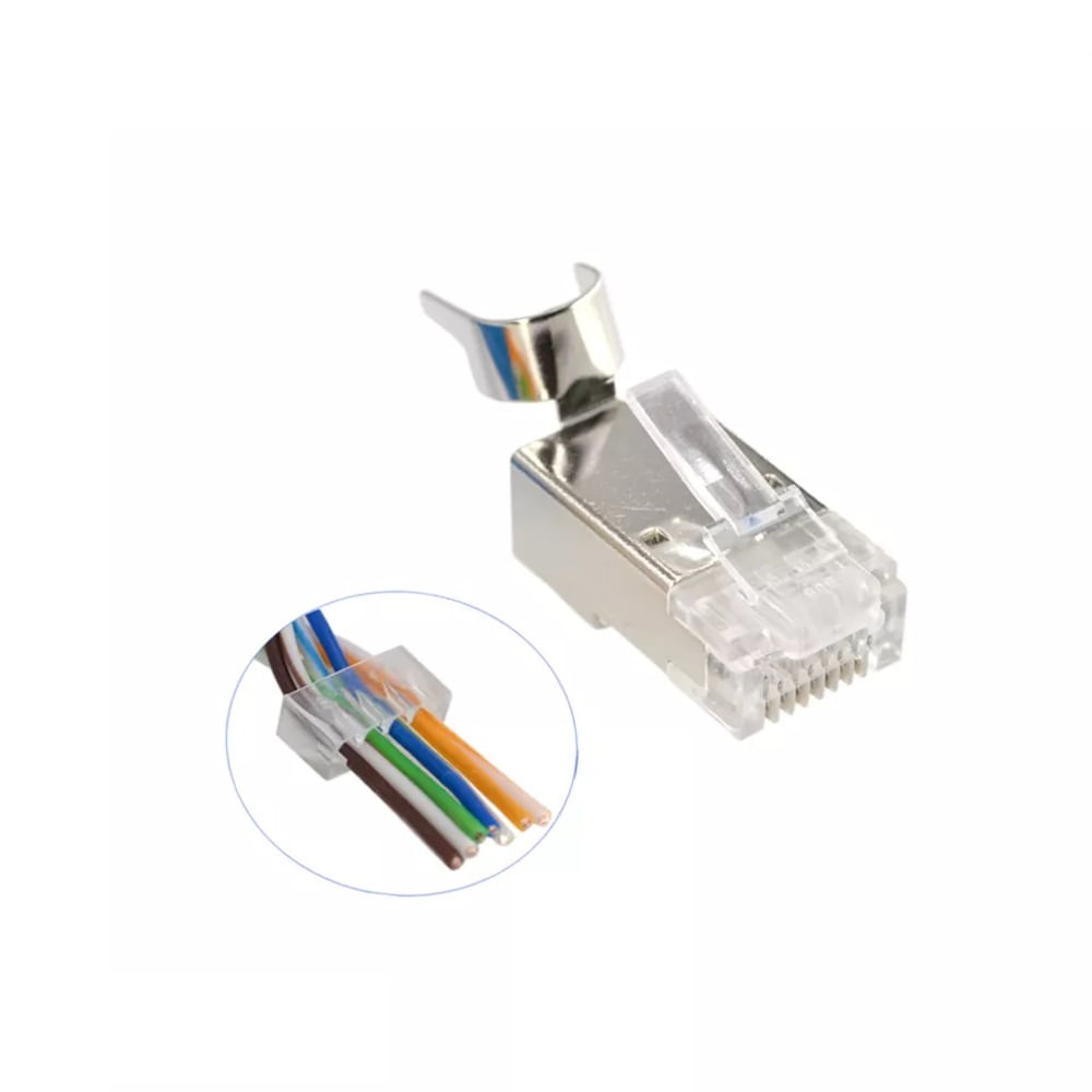 Conector RJ45 CAT7 Metálico Blindado Apantallado Modular - Promart