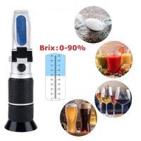Refractómetro ATC 0-90% Brix Azúcar Miel Mermelada Jarabe