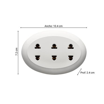 Tomacorriente Triple Universal 2 Puertos Blanco Cli20228 Veto SM - Promart