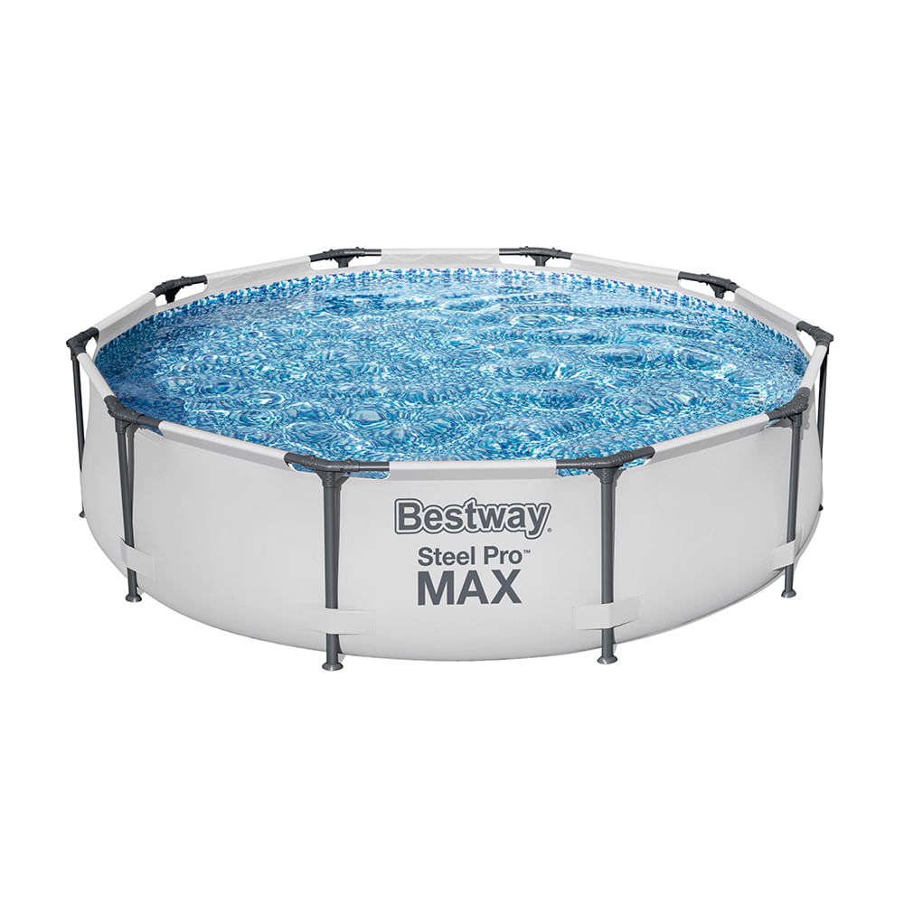 Piscina Estructural Circular Bestway Steel Pro Max 4678L 305x305x76cm Gris + Bomba