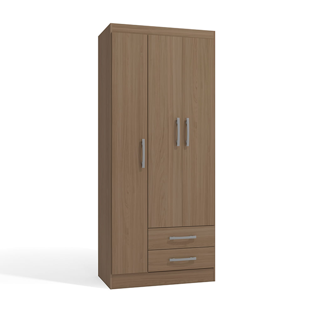 Ropero Cali 3 Puertas 2 Cajones 4 Repisas MDP Nature Orange