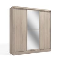 Ropero Viena 3 Puertas Corredizas 3 Cajones 3 Repisas + Espejo MDP Almendra