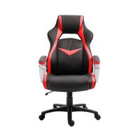 Silla Gamer Office Space Flash base nylon negro con rojo