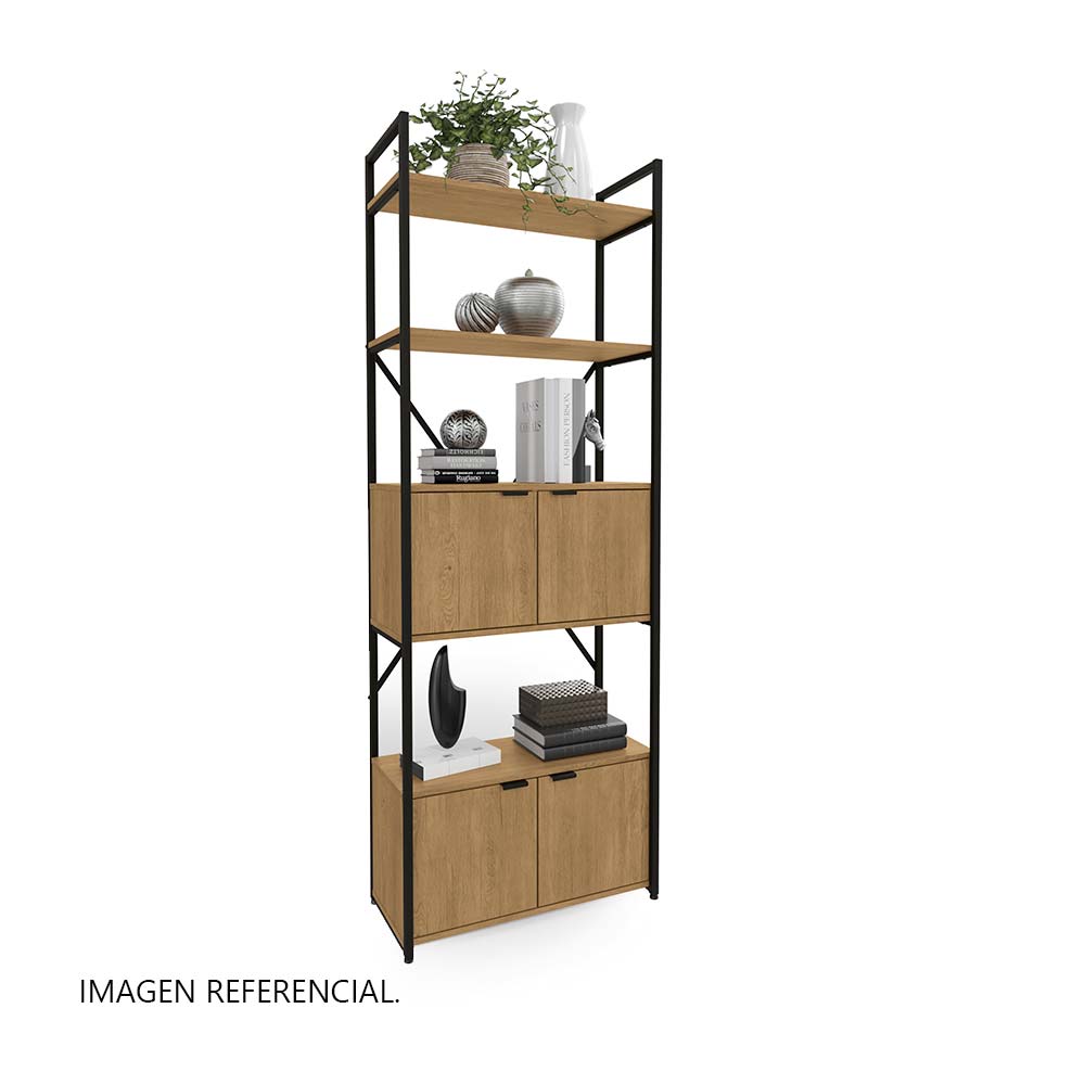 Estante London 4 niveles 200cm Maple Metal Orange