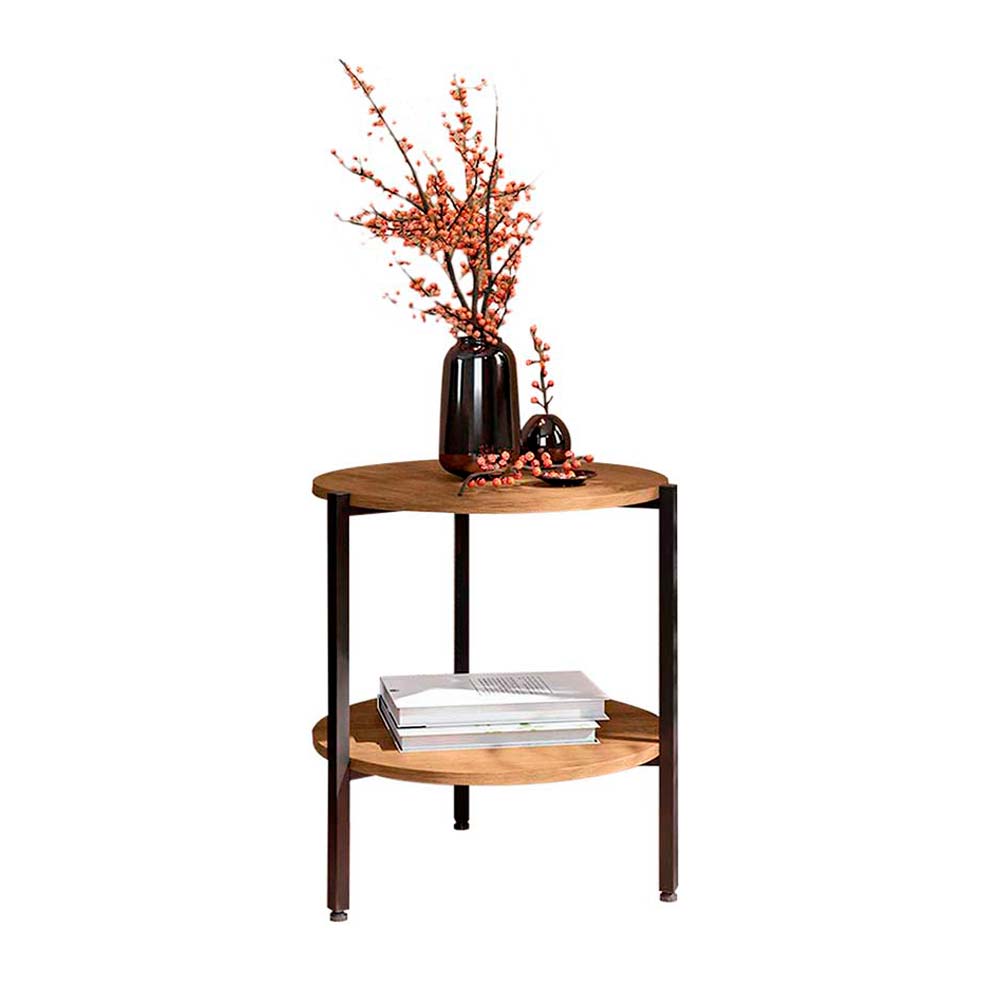 Mesa auxiliar London redonda 47cm Maple/Metal Orange