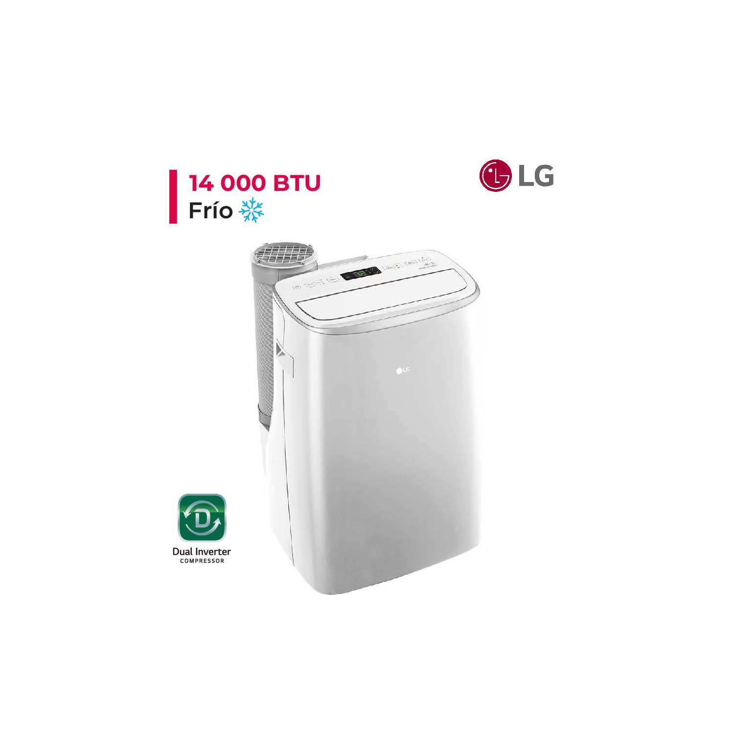 Aire Acondicionado Portatil LG De 14,000 BTU Inverter Frío Solo