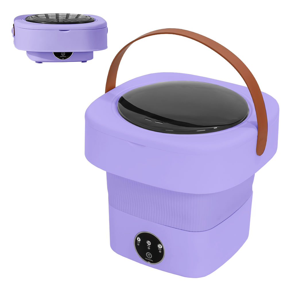 Mini Lavadora Portátil Plegable con Centrifugado - CELESTE - Promart
