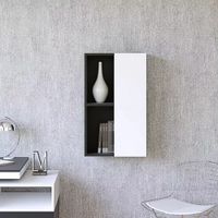 Estante Flotante Kay Negro y Blanco 1 Puerta R&R MUEBLES