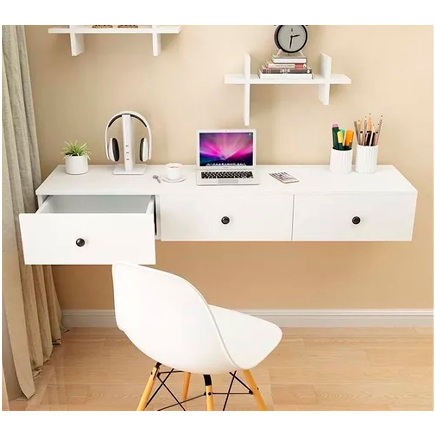 Escritorio Flotante Mirage Ventitas Home Blanco